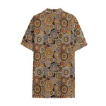 Aboriginal Art Dot Pattern Print Cotton Hawaiian Shirt