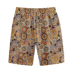 Aboriginal Art Dot Pattern Print Cotton Shorts