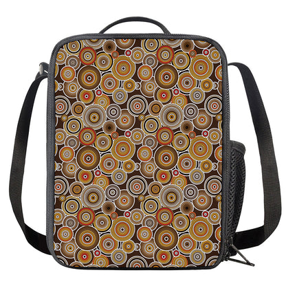 Aboriginal Art Dot Pattern Print Crossbody Lunch Bag