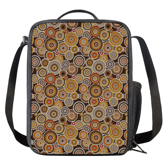Aboriginal Art Dot Pattern Print Crossbody Lunch Bag