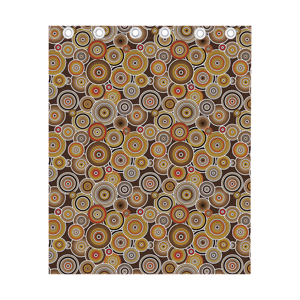 Aboriginal Art Dot Pattern Print Curtain