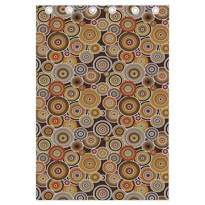 Aboriginal Art Dot Pattern Print Curtain