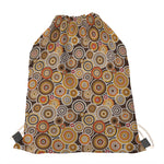 Aboriginal Art Dot Pattern Print Drawstring Bag