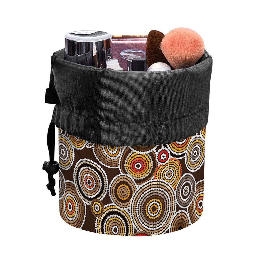 Aboriginal Art Dot Pattern Print Drawstring Makeup Bag