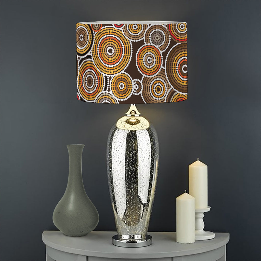 Aboriginal Art Dot Pattern Print Drum Lamp Shade