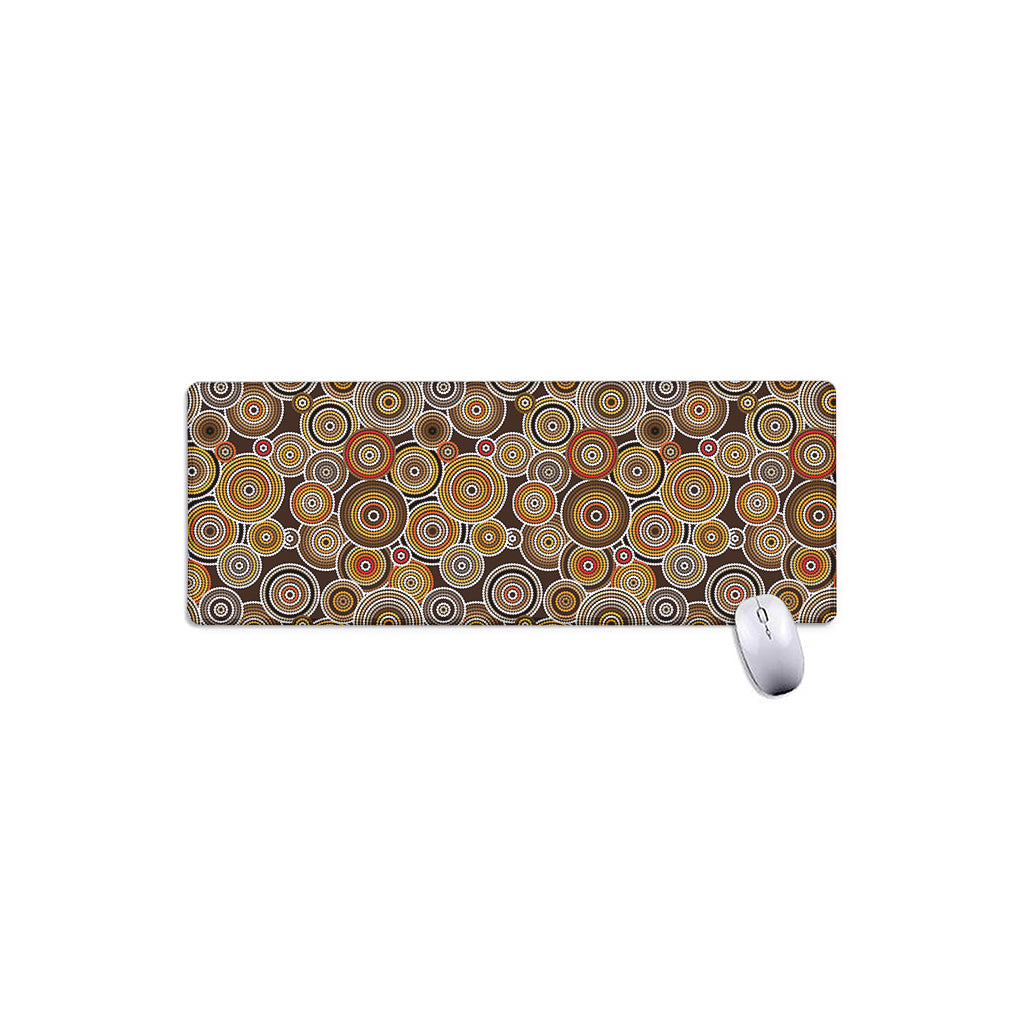 Aboriginal Art Dot Pattern Print Extended Mouse Pad