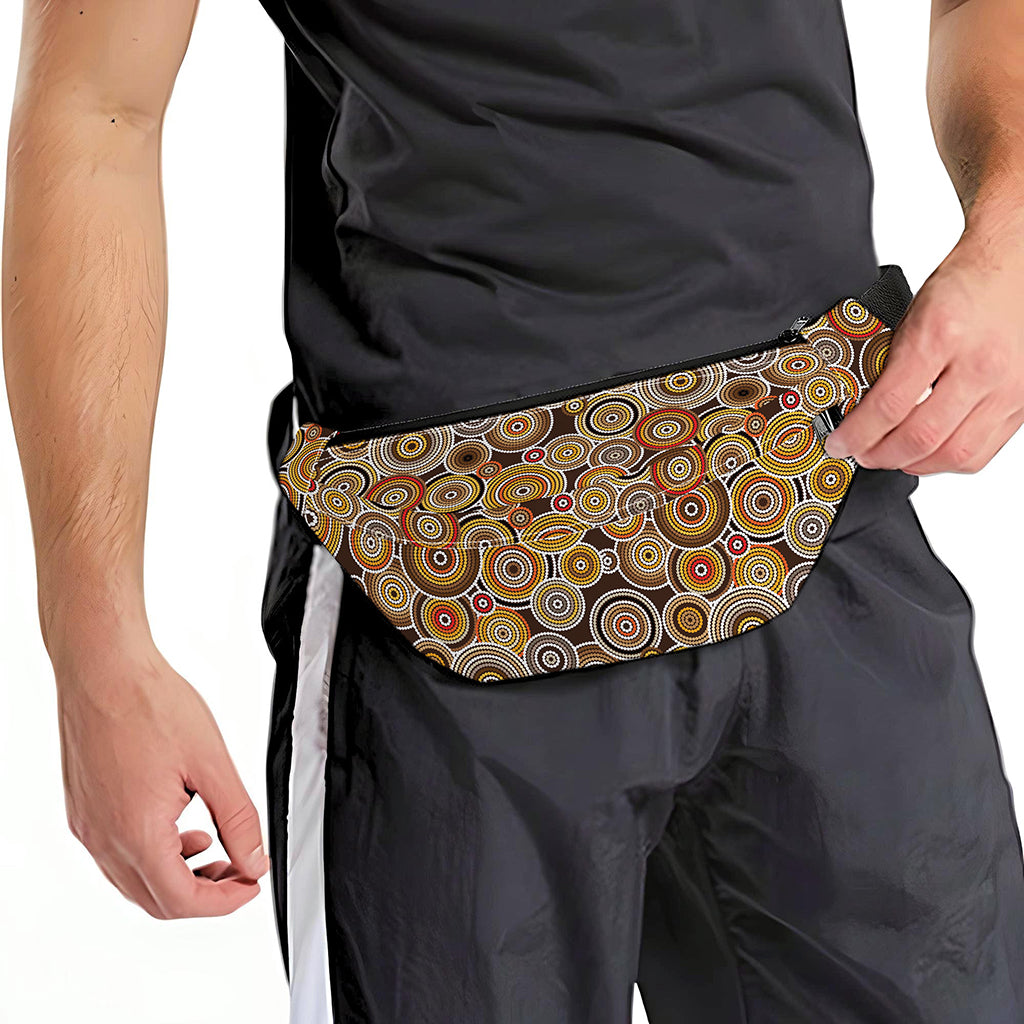 Aboriginal Art Dot Pattern Print Fanny Pack