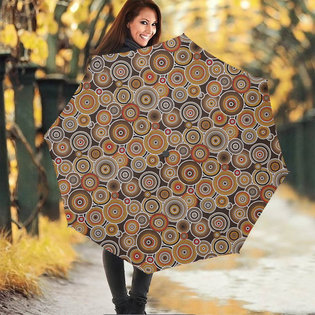 Aboriginal Art Dot Pattern Print Foldable Umbrella