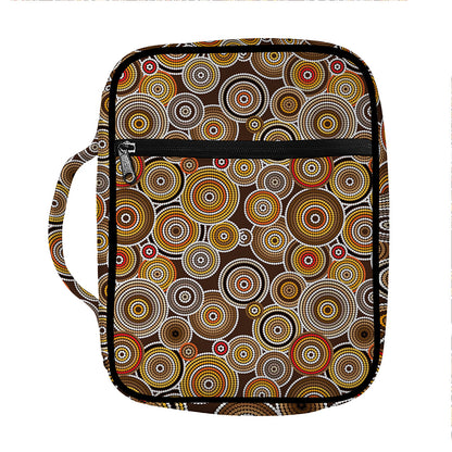Aboriginal Art Dot Pattern Print Front Pocket Bible Bag