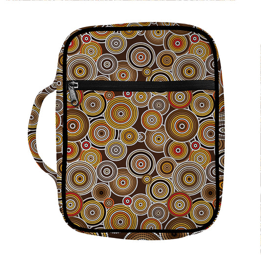 Aboriginal Art Dot Pattern Print Front Pocket Bible Bag
