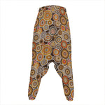 Aboriginal Art Dot Pattern Print Hammer Pants