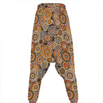 Aboriginal Art Dot Pattern Print Hammer Pants