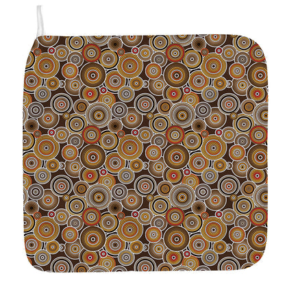 Aboriginal Art Dot Pattern Print Hand Towel