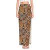 Aboriginal Art Dot Pattern Print High Slit Maxi Skirt