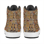 Aboriginal Art Dot Pattern Print High Top Leather Sneakers