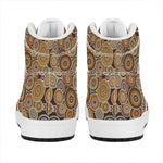 Aboriginal Art Dot Pattern Print High Top Leather Sneakers