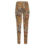 Aboriginal Art Dot Pattern Print High-Waisted Pocket Leggings