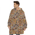 Aboriginal Art Dot Pattern Print Hoodie Blanket