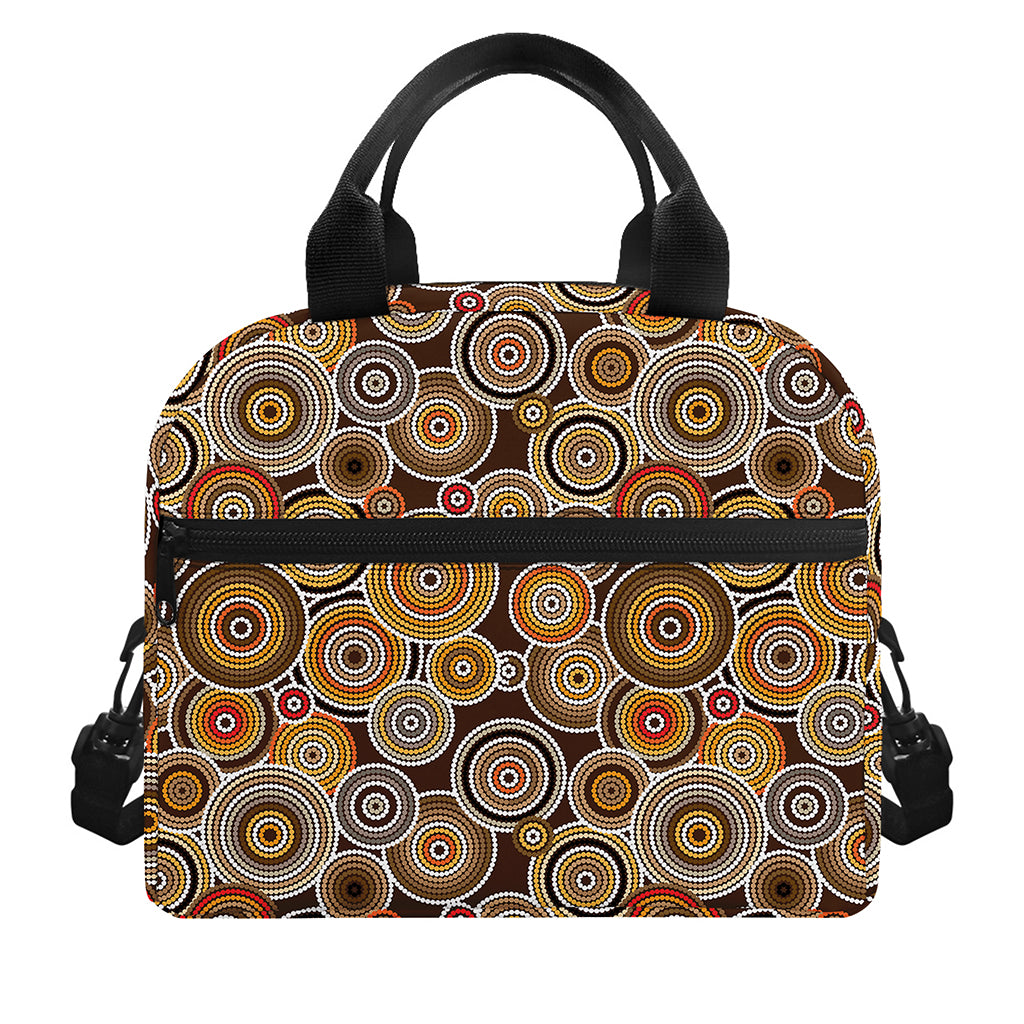 Aboriginal Art Dot Pattern Print Insulated Lunch Bag