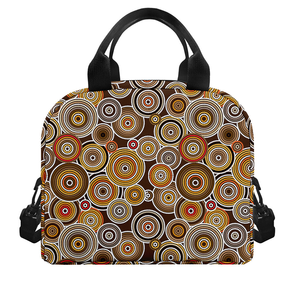 Aboriginal Art Dot Pattern Print Insulated Lunch Bag