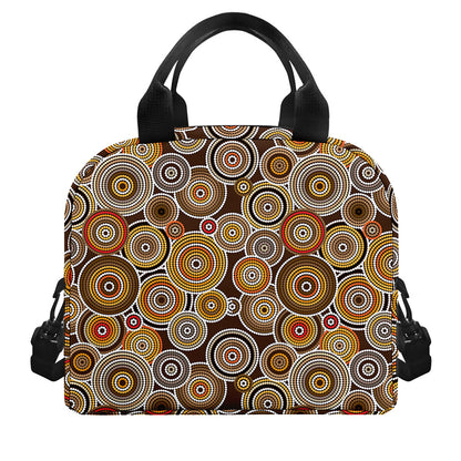 Aboriginal Art Dot Pattern Print Insulated Lunch Bag