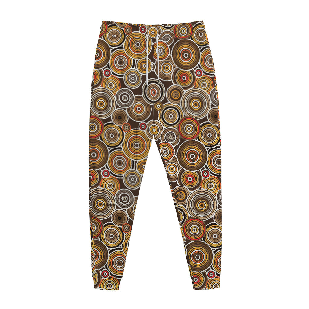 Aboriginal Art Dot Pattern Print Jogger Pants