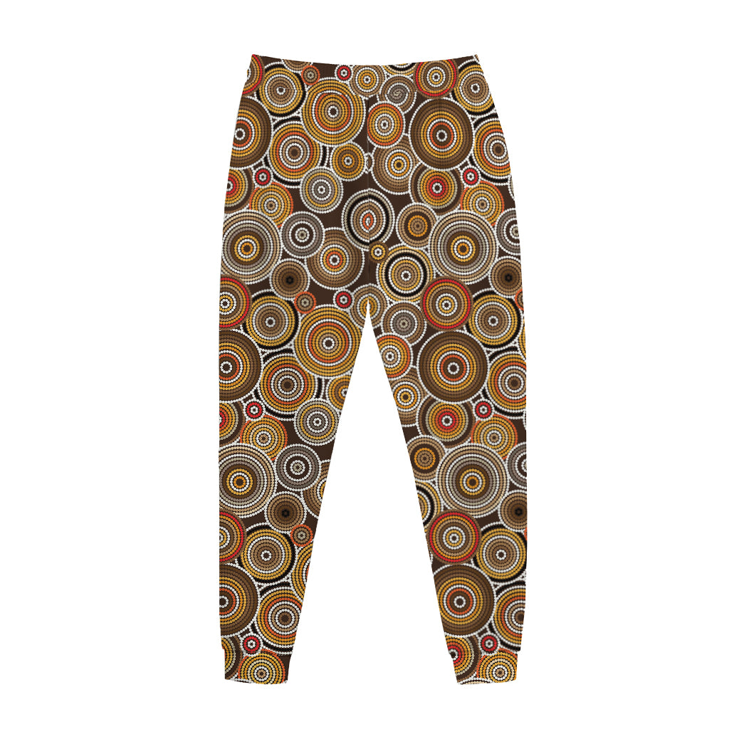 Aboriginal Art Dot Pattern Print Jogger Pants