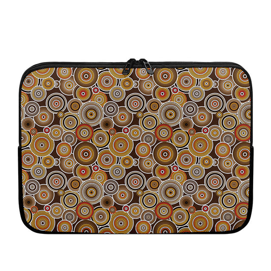 Aboriginal Art Dot Pattern Print Laptop Sleeve