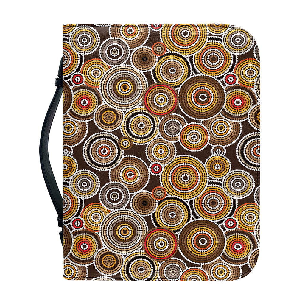 Aboriginal Art Dot Pattern Print Leather Bible Cover