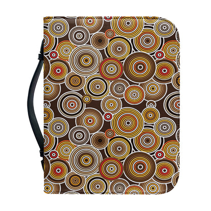 Aboriginal Art Dot Pattern Print Leather Bible Cover