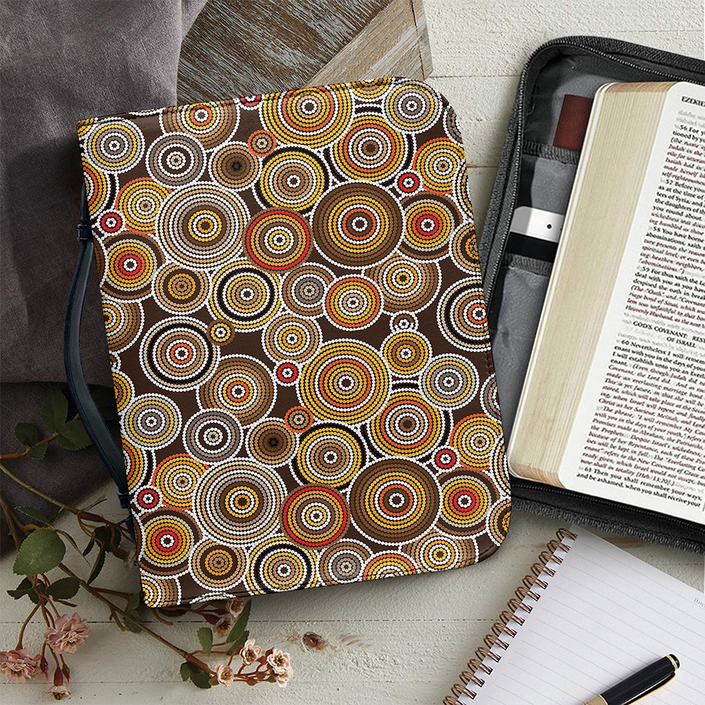 Aboriginal Art Dot Pattern Print Leather Bible Cover