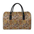 Aboriginal Art Dot Pattern Print Leather Duffel Bag