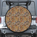 Aboriginal Art Dot Pattern Print Leather Spare Tire Cover