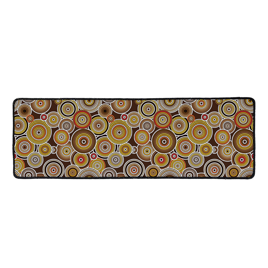 Aboriginal Art Dot Pattern Print Long Kitchen Mat