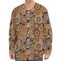 Aboriginal Art Dot Pattern Print Long Sleeve Baseball Jersey