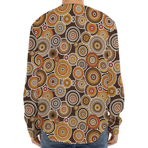 Aboriginal Art Dot Pattern Print Long Sleeve Baseball Jersey