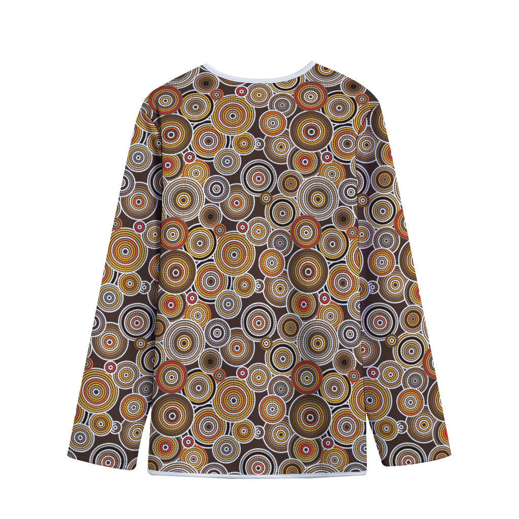 Aboriginal Art Dot Pattern Print Long Sleeve Short Coat