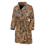 Aboriginal Art Dot Pattern Print Men's Bathrobe