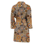 Aboriginal Art Dot Pattern Print Men's Bathrobe