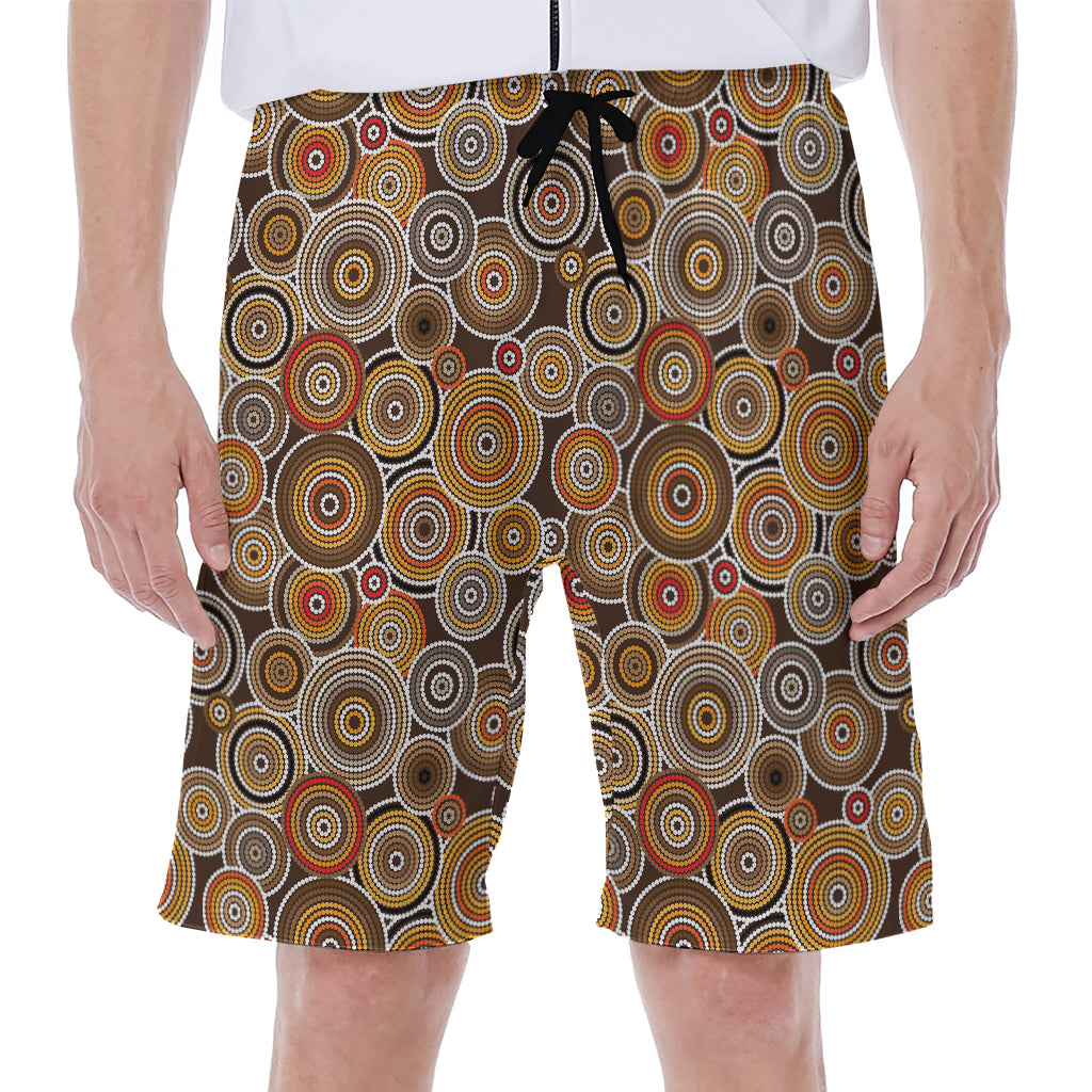 Aboriginal Art Dot Pattern Print Men's Beach Shorts