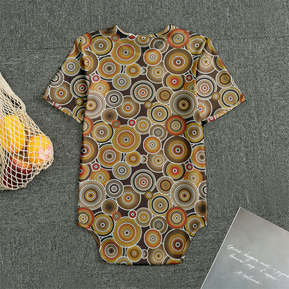 Aboriginal Art Dot Pattern Print Men's Bodysuit