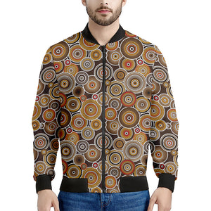 Aboriginal Art Dot Pattern Print Men's Bomber Jacket