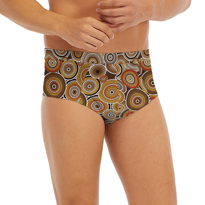 Aboriginal Art Dot Pattern Print Men's Briefs