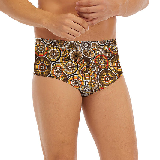 Aboriginal Art Dot Pattern Print Men's Briefs