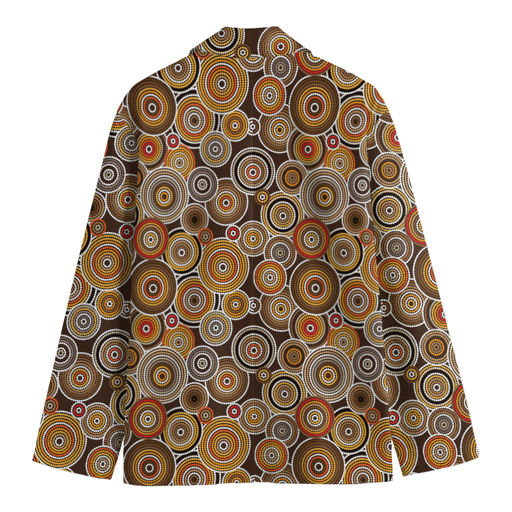 Aboriginal Art Dot Pattern Print Men's Cotton Blazer