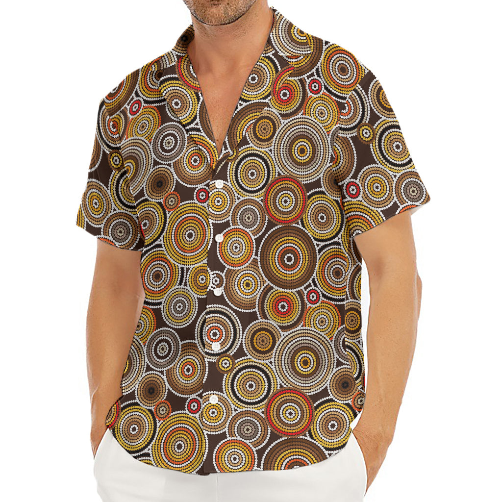 Aboriginal Art Dot Pattern Print Men's Deep V-Neck Shirt