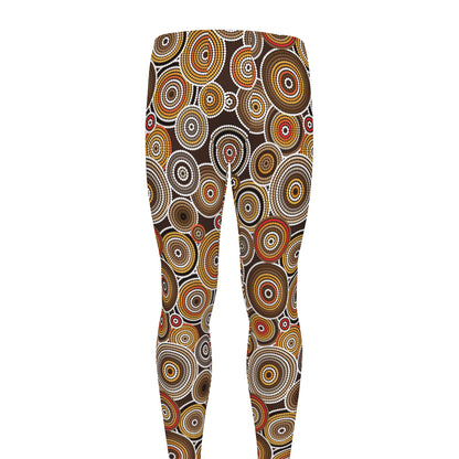 Aboriginal Art Dot Pattern Print Men's leggings