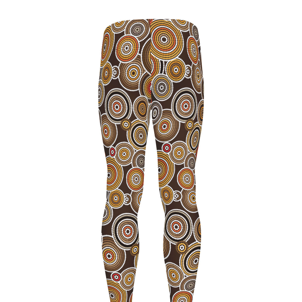 Aboriginal Art Dot Pattern Print Men's leggings