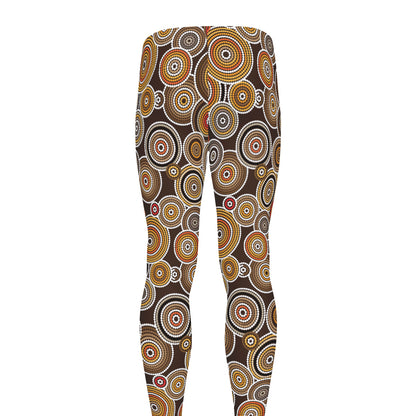 Aboriginal Art Dot Pattern Print Men's leggings