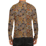 Aboriginal Art Dot Pattern Print Men's Long Sleeve Rash Guard